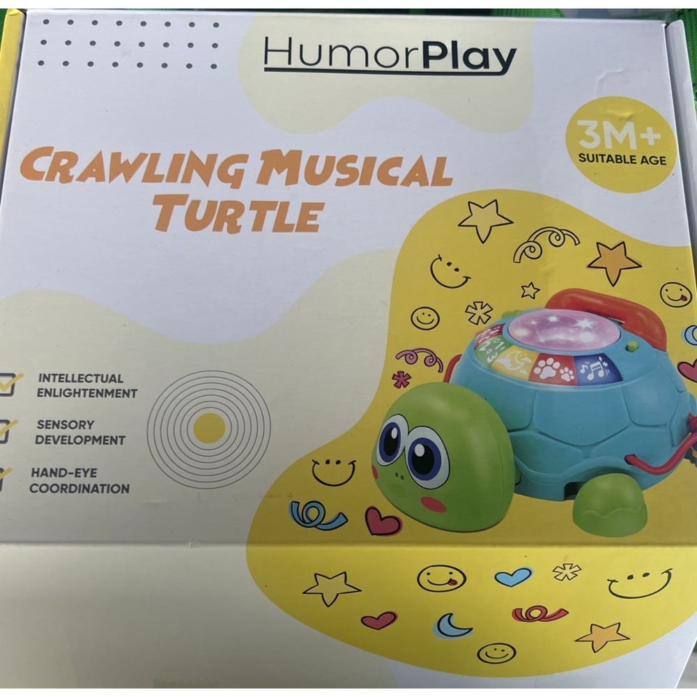 Musical Turtle Crawling Toy for Babies 6-18 Months Light & Sound Tummy Time‎ AB